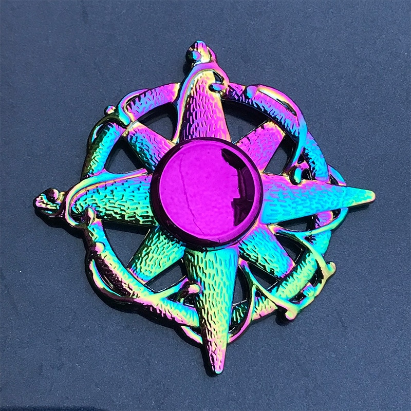 Whale Tri Fidget Hand Spinner Metal Finger Focus Toy Fidget Spinner R188 Electroplate Hybrid Bearing Toys for Children Wholesale