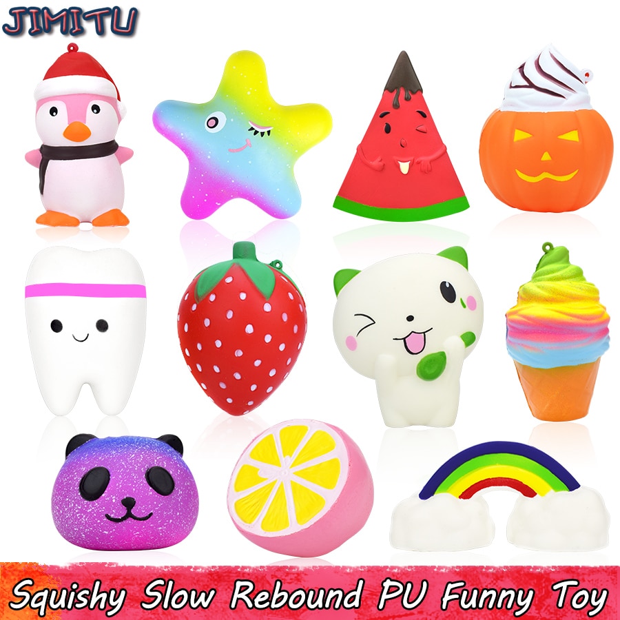 Kawaii Squishy Toys Fruit Animal Funny Slow Rising Antistress Squishies Educational Children Toy Cute Party Home Decoration Gift