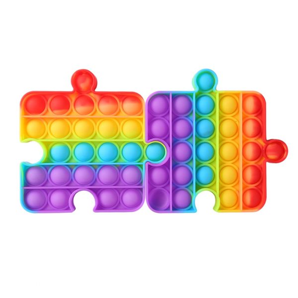 Tangram Tabletop Puzzles Fidget Silicone Toys Anti Stress Relief Luminous Toy Push Bubble Fidget Figet - Image 2