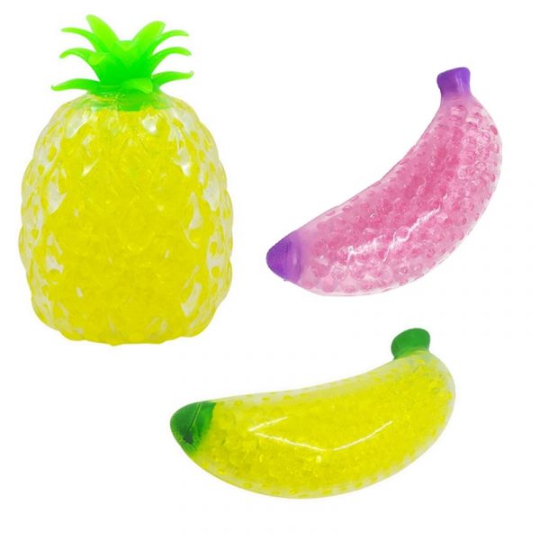 Spongy Banana, Squishy Grape Bead Stress Ball Toy, Squeeze Soft Fruit Shape, Sensory Decompression Fidget for Adults Kids - Image 2