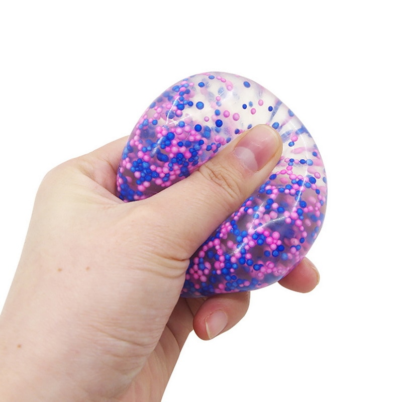 Spongy Banana Grape Bead Stress Ball Toys Squeeze Soft Fruit Shape Sensory Decompression Toy for Adult Kids Fidget Squishy Toys