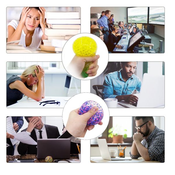 Spongy Banana, Squishy Grape Bead Stress Ball Toy, Squeeze Soft Fruit Shape, Sensory Decompression Fidget for Adults Kids - Image 6