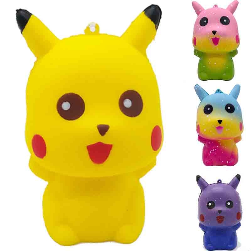 Kawaii Squishy Pikachu Kleurrijke Galaxy Gesimuleerde Pokemon Fidget Speelgoed Langzaam Stijgende Antistress Stress Zachte Squee